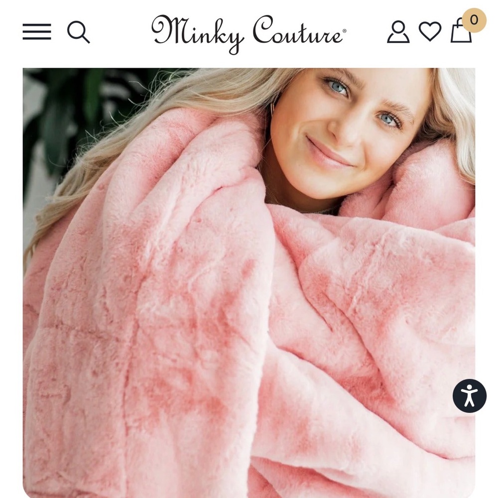 Minky Couture Pink Monster Size Blanket